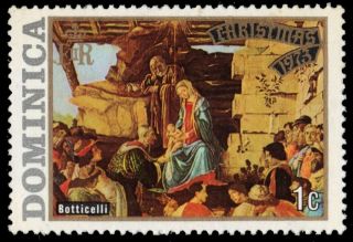 Dominica 375 (sg398) - Christmas " Nativity " By Botticelli (pf37543)