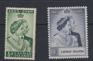 Cayman Islands 1948 Silver Wedding Set Mh,  Sg 129 - 130
