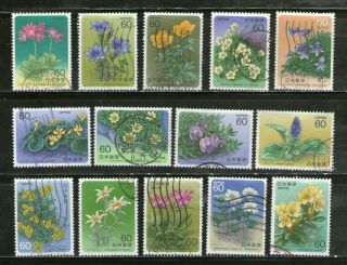 Japan:14 Diff.  Alpine Plants (flowers) - 1984 - 86,  Compl.  Fu,  11