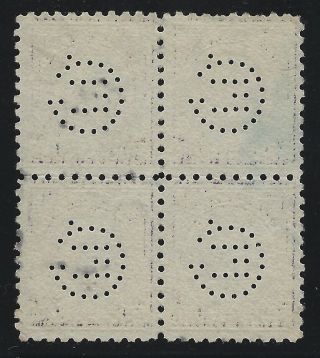 US Stamps - Sc 440 - perf 10,  190 Wmk.  - Block - Perfin (K - 805) 2