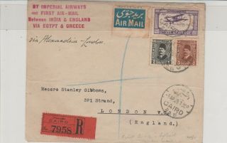 Lot Egypt 2 Cover To England 1929 Year,  Regist V.  F.