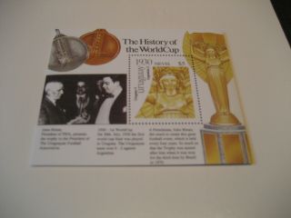 Nevis 2001 The History Of The World Cup 1930 Uruguay 4/argentina 2 Souvenir Sh
