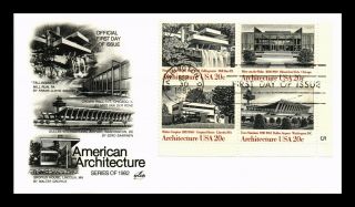 Dr Jim Stamps Us American Architecture First Day Cover Block Of Four