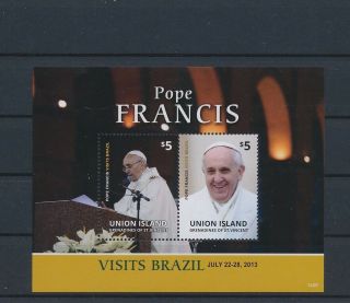 Lk88064 St Vincent Union Island Pope Francis Good Sheet Mnh