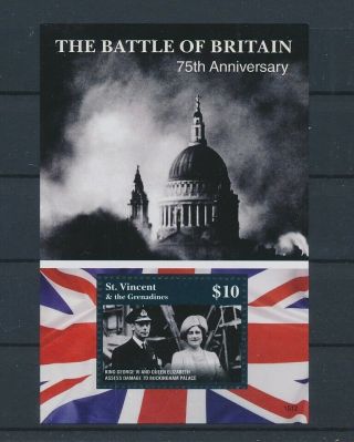 Lk88052 St Vincent The Battle Of Britain Good Sheet Mnh