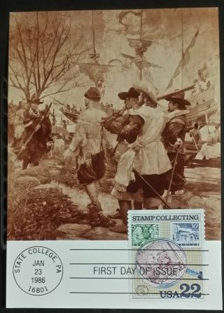 USA 1986 United States - Sweden Stamp Collecting Booklet Issue on PHQ Max Card 3
