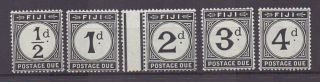 Fiji 1918 Postage Due Set (5) Sgd6 - 10 Mnh Cat £17