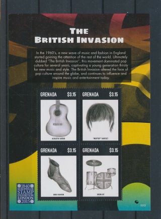Lk87690 Grenada The British Music Invasion Good Sheet Mnh