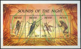 Nevis 1989 Sg Ms525 Sounds Of The Night Wildlife Mnh M/s D54591