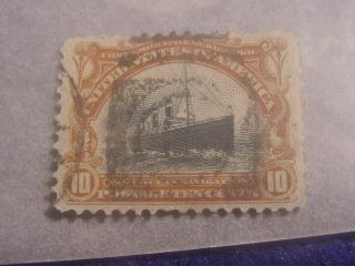 Scott 299 Early Us Stamp 10c Pan American.  Ocean Navigation.  1901