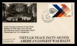 Dr Who 1973 France Vietnam Peace Pacts Signed Cachet E72837