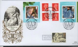 Gb 2015 Benhams Gold Fdc Alice In Wonderland Booklet Sa Lyndhurst Pmk Stamps