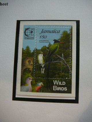 Jamaica Stamps 450 Wild Birds Mini Sheet Ms 888 Lmm