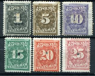 (917) 6 Very Good U.  S.  A.  M.  Rapid Tel Telegram Stamps Mounted.  Mh.