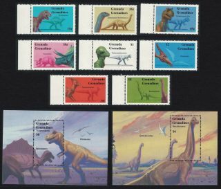Grenadines Prehistoric Animals Dinosaurs 8b,  2 Mss Mnh Sg 1765 - Ms1773