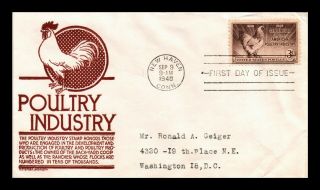Dr Jim Stamps Us Poultry Industry Centennial Fdc Cover Scott 968 Cs Anderson