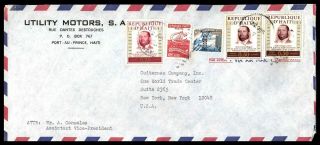 Haiti Port Au Prince Utility Motors July 22 1960s Air Mail Ad Cover To Ny Usa