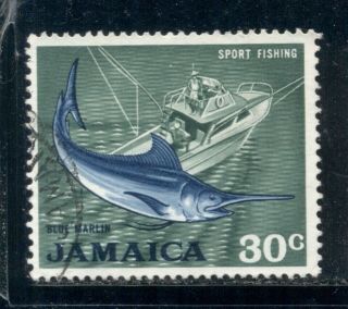 Jamaica 315 Sg316 1970 30c Defin Blue Marlin & Boat Cat$5