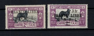 P122715/ St Pierre & Miquelon / Postage Due / Maury 55 - 56 Mh 125 E