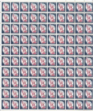 U.  S.  Stamp Sheet Scott 1041 (1954) 8c Liberty Series