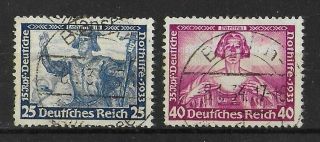 Germany Reich 1933 Set Of 2 Key Values Michel 506a - 507a Cv €220 Vf