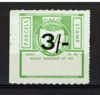 Australia Tasmania Revenue Stamp Tasmanian Governement Railways Parcel Stamp 3/0