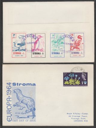 Gb Locals - Stroma 3453 - 1964 Europa Birds Perf Set On Cover To London