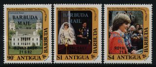 Barbuda 536 - 9 Mnh Princess Diana 21st Birthday,  Royal Baby O/p