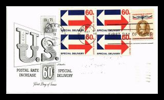 Us Cover Special Delivery 60c Block Of 4 Fdc Combo Artmaster Cachet
