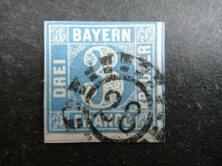 Germany 1849 Stamps Broken Circle Bavaria German States With Silk Thread De