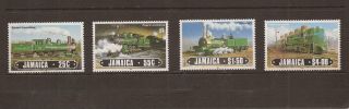 Jamaica 1985 Trains Mnh Set Of Stamps