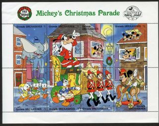 Grenada Grenadines 1988 Mickeys Christmas 3 Minisheets [1741]