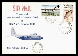 Dr Who 1983 Zealand Rnzaf Flight To Pitcairn Island First Airdrop E43617