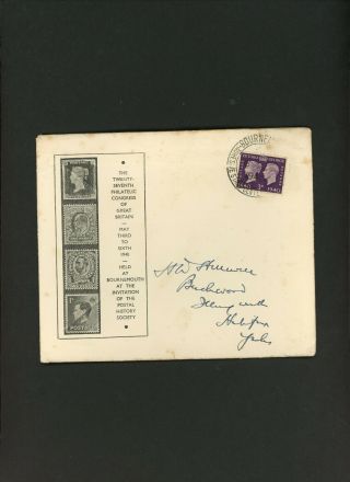 1940 Centenary Top Value Philatelic Congress Fdc Bournemouth Special Handstamp