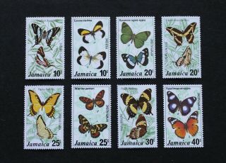 Jamaica - 1975 - 77 Scarce Two Butterflies Mnh Sets Rr
