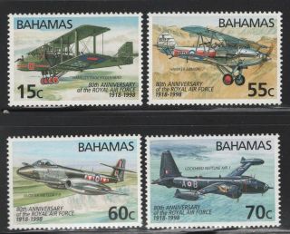 Bahamas 1998 Royal Air Force Anniversary Set & S/s Sc 907 - 11 Nh