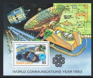 St Lucia 1983 World Communications Year - Mnh Miniature Sheet - (60)