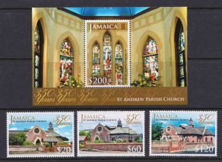 Jamaica 2014 St Andrew Parish Church - Mnh Stamps & Mini Sheet - Cat £9 - (112)