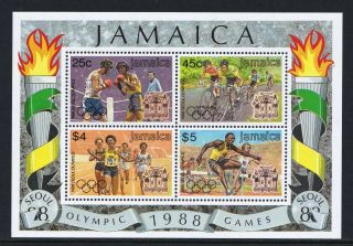 Jamaica 1988 Olympic Games - Mnh Mini Sheet - Cat £7 - (100)