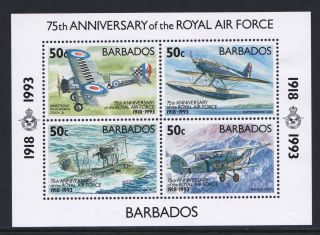 Barbados 1993 Royal Air Force Anniversary - Mnh Mini Sheet - Cat £3 - (112)
