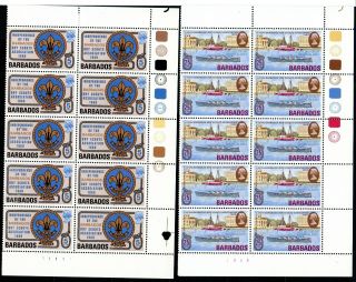 Barbados 1969 Scout Set In Unmounted Marginal Blocks Of 10 Stamps