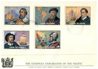 (c 1) Cook Islands Fdc Cover - Iles Cook - 1975 - Europeen Explorers Of Pacific
