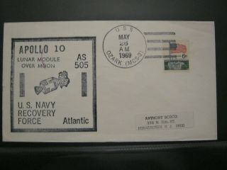 United States Space Cover - 1969 Apollo 10 Recovery Uss Ozark