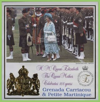 Grenada Carriacou 2000 Queen Mother (berlin) 100th Birthday Miniature Sheet Mnh