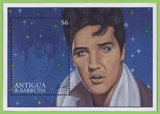 Antigua & Barbuda 1995 $6 Elvis Presley Miniature Sheet Mnh