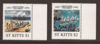 St Kitts 1992 Sg359/360 Discovery Of America Columbus (2nd Issue) Mnh (jb6363)