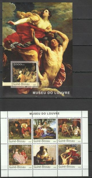 I936 2003 Guinea - Bissau Art Museum Louvre Famous Paintings Bl,  Kb Mnh