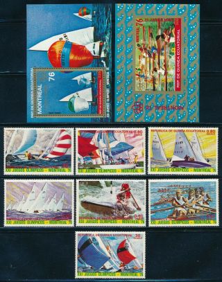 Equatorial Guinea - Montreal Olympic Games Mnh 7632 - 41 Sailing Set (1976)