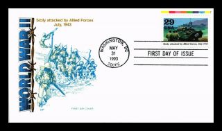 Dr Jim Stamps Us Sicily Attacked By Allies Wwii House Of Farnum Fdc Cover