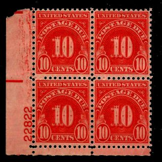 United States Scott J84 - " Postage Due " 10 Cent Plate Block (4) Nh
